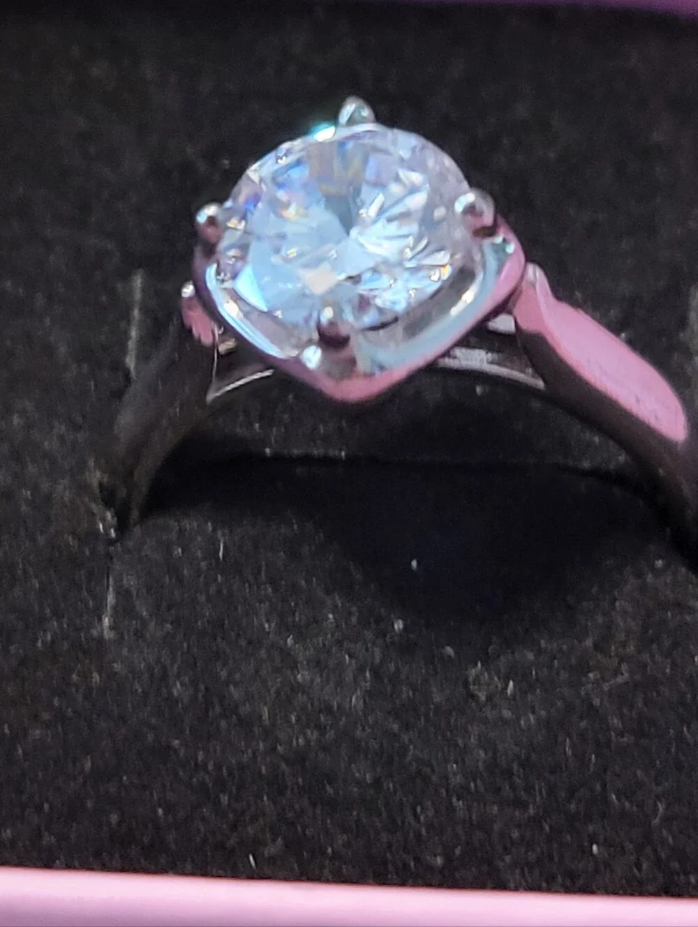 Classic Solitaire CZ Engagement Ring in Silver-Tone Size 8